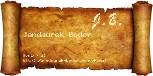 Jandaurek Bodor névjegykártya